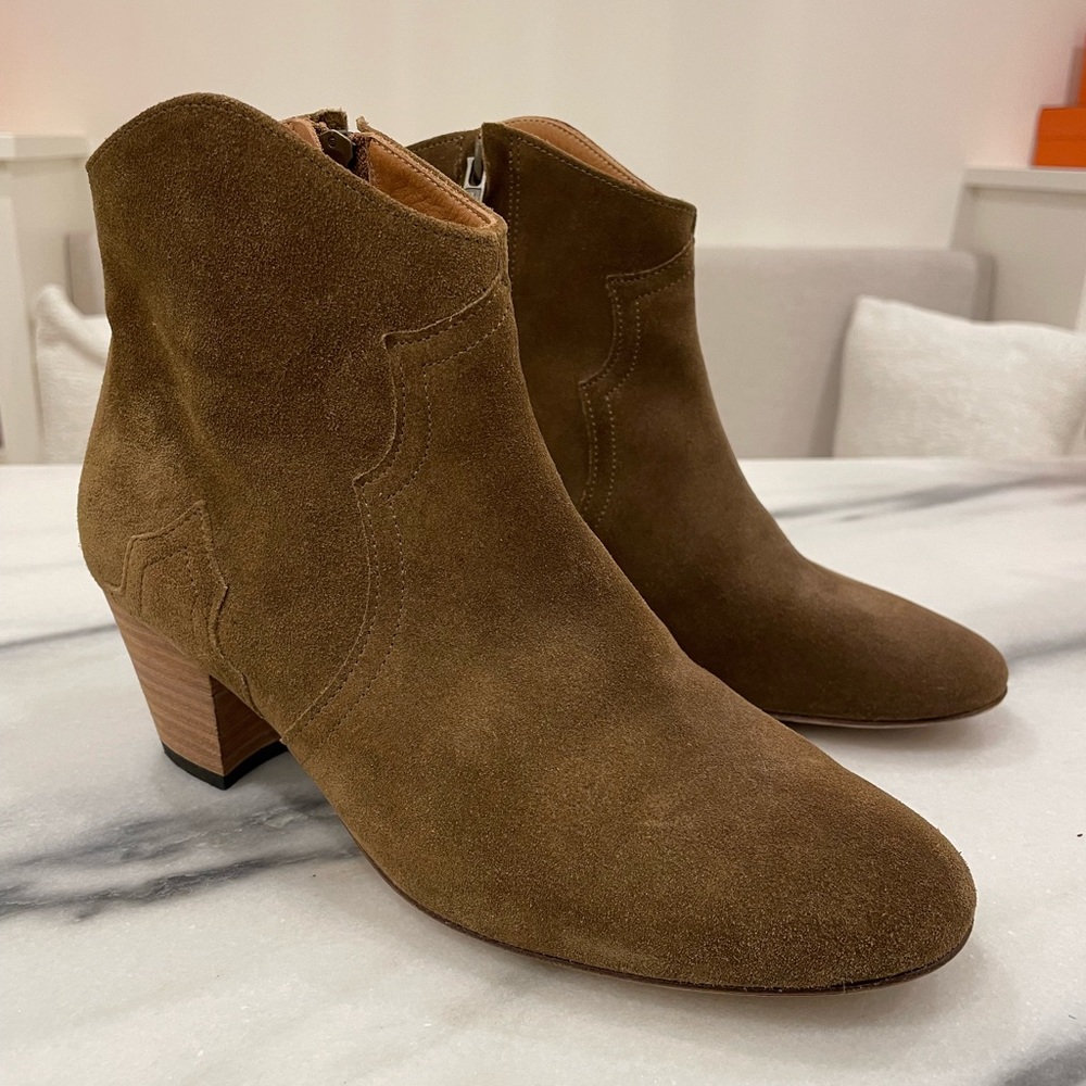 Isabel Marant Dicker Booties Brown Suede Size 38/8